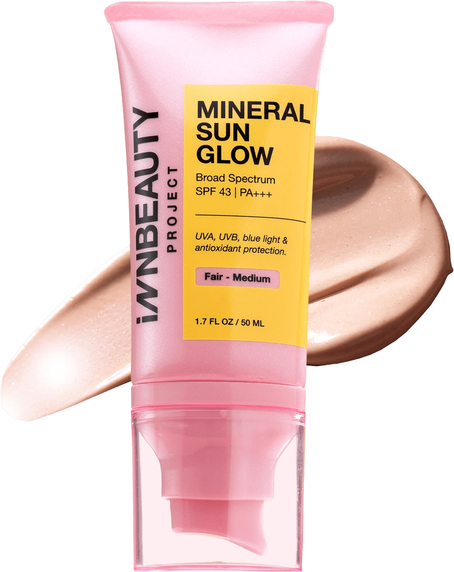 Mineral Sun Glow Broad Spectrum Sunscreen SPF 43 PA +++ with Peptides and Vitamin C