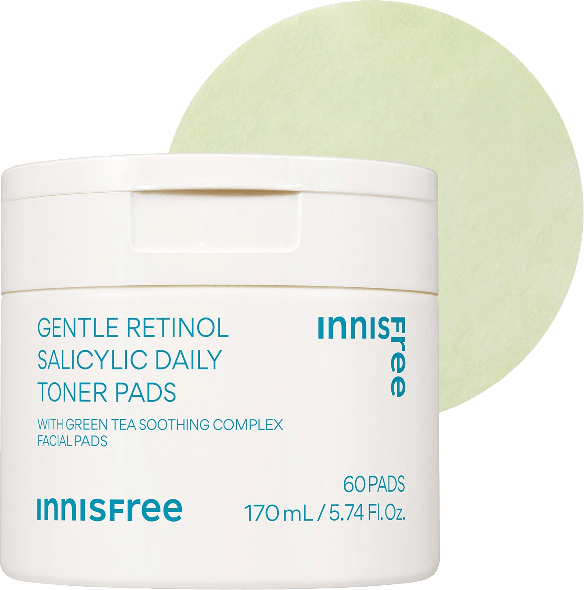 Daily Korean Gentle Retinol + Salicylic Acid Soothing Toner Pads for Acne-Prone Skin
