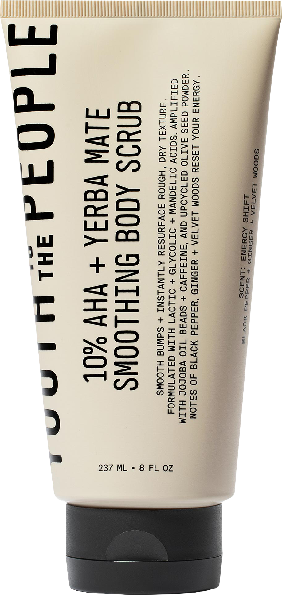 10% AHA + Yerba Mate Smoothing Energy Body Scrub with Upcycled Olive Seed Powder