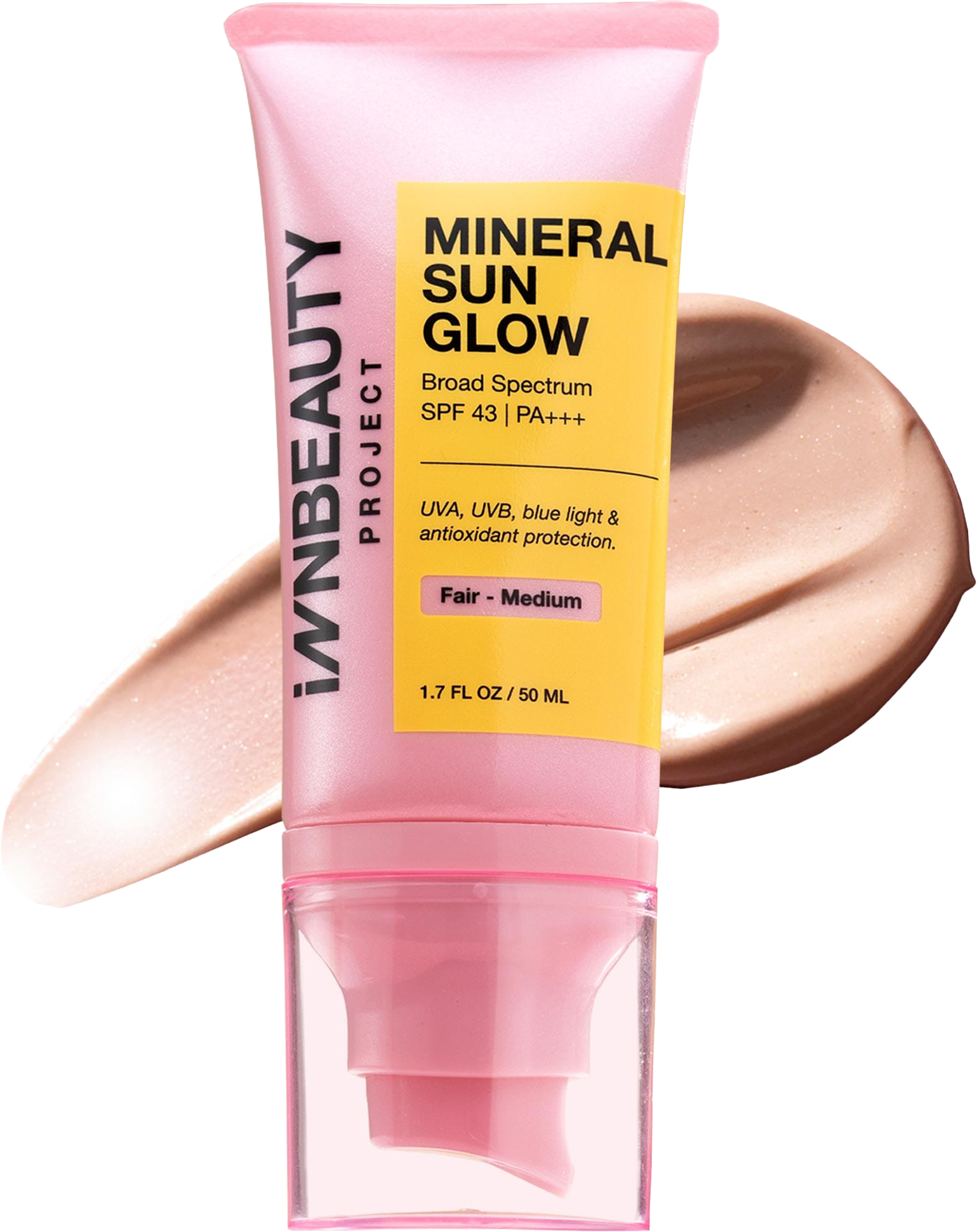 Mineral Sun Glow Broad Spectrum Sunscreen SPF 43 PA +++ with Peptides and Vitamin C