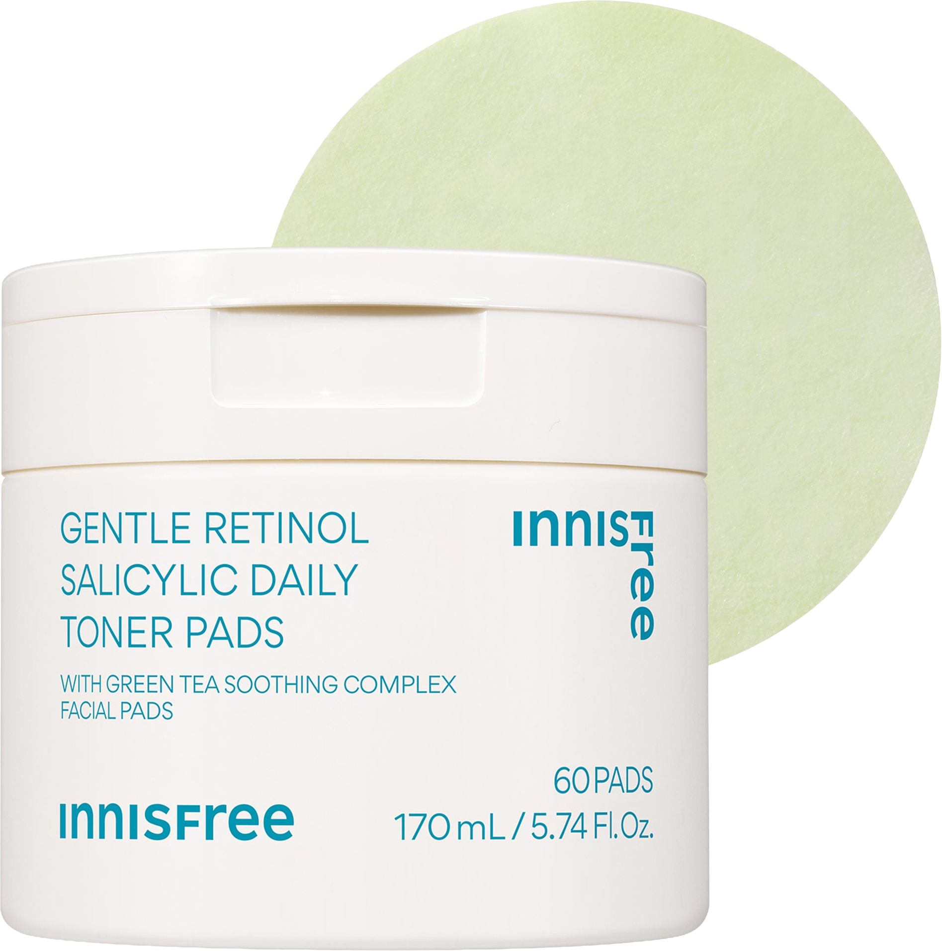 Daily Korean Gentle Retinol + Salicylic Acid Soothing Toner Pads for Acne-Prone Skin​
