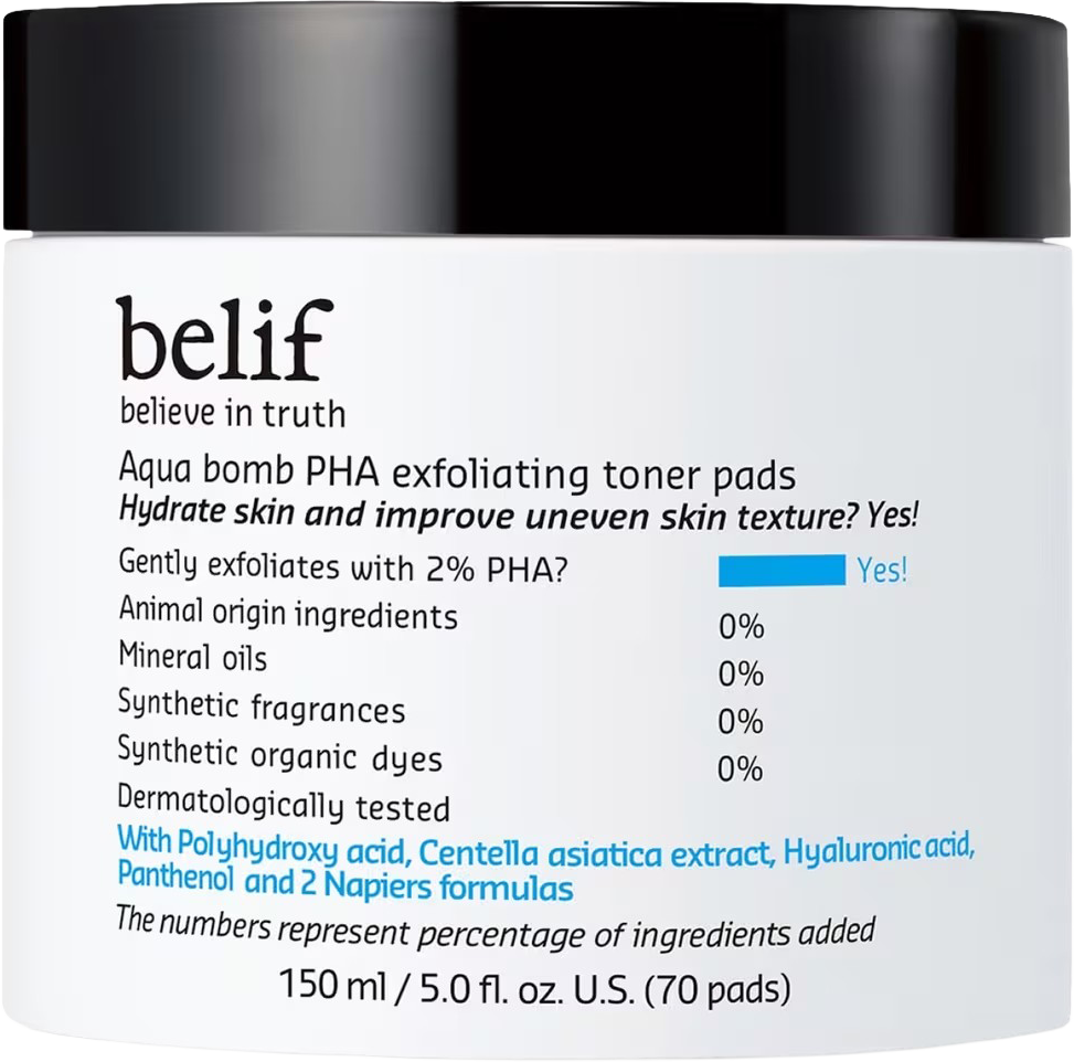 Aqua Bomb PHA Exfoliating Toner Pads