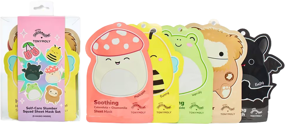 Squishmallows Slumber Squad Self Care Sheet Mask Set