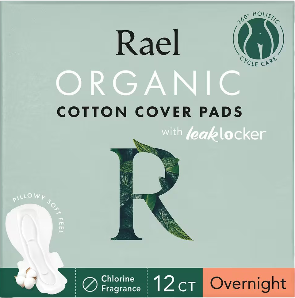 Overnight Organic Cotton Cover Pads With Wings