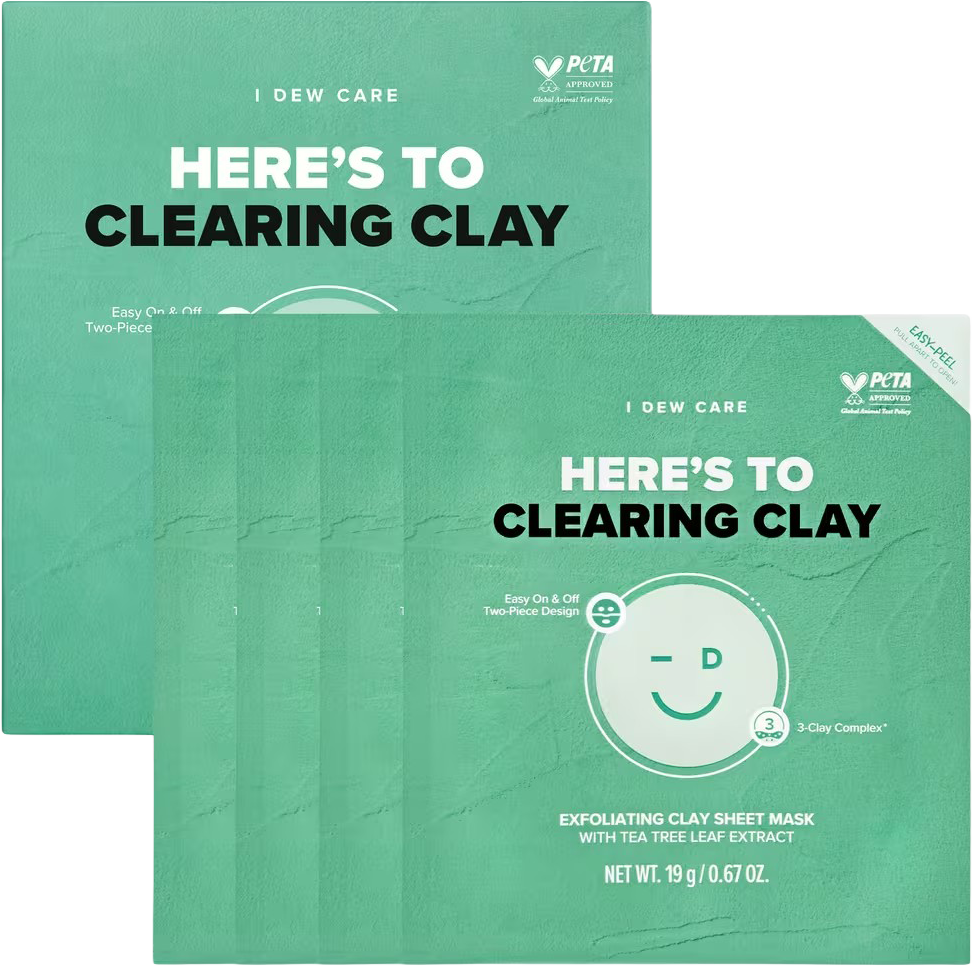 Here's To Clearing Clay Exfoliating Sheet Mask