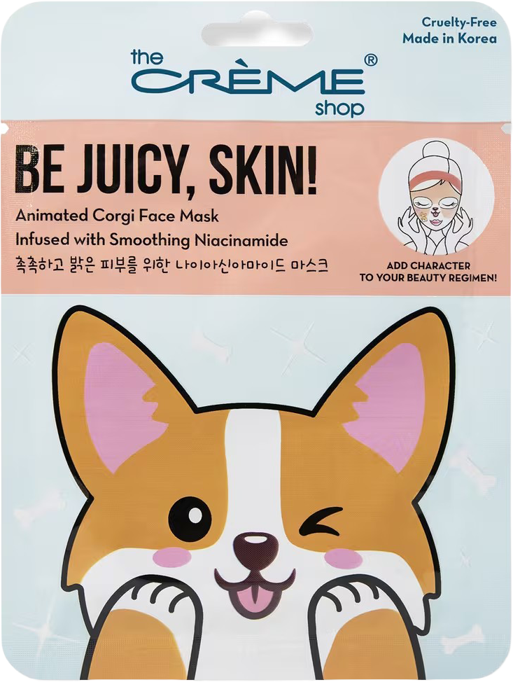 Be Juicy, Skin! Animated Corgi Face Mask