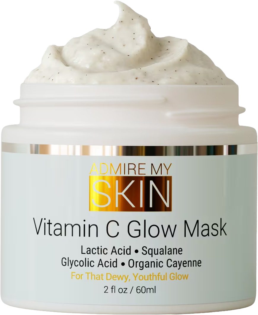 Vitamin C Glow Mask for Brightening - Contains Glycolic and Lactic Acids
